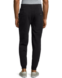 Cohesive Diamond Quilted Inset Drawstring Sweatpants Black