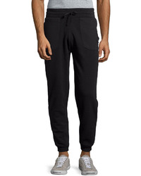 Cohesive Diamond Quilted Inset Drawstring Sweatpants Black