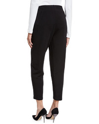 Eileen Fisher Fleece Slouchy Ankle Pants Black Plus Size
