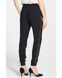 Vince Leather Side Strapping Sweatpants