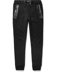 Marc by Marc Jacobs Luke Leather Trimmed Cotton Blend Jersey Sweatpants