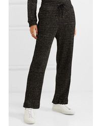 ALEXACHUNG Metallic Ribbed Cotton Blend Track Pants