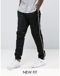 Asos Skinny Track Joggers With White Piping