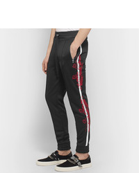 Amiri Slim Fit Tapered Embroidered Webbing Trimmed Tech Jersey Track Pants