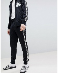 Money Stripe Tricot Track Pant In Black Wirth Contrast