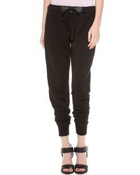 Vince Sweatpants With Leather Trim