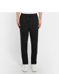 Ami Tapered Brushed Wool Blend Drawstring Trousers