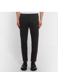 Alexander McQueen Tapered Contrast Piped Stretch Cotton Jersey Sweatpants