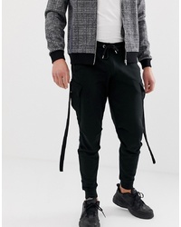 ASOS DESIGN Tapered Joggers With Cargo Pockets And Strapping