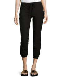 James Perse Twill Cropped Jogger Pants Black