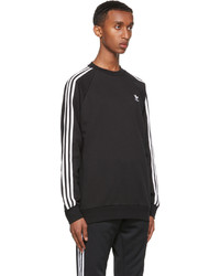 adidas Originals Black Adicolor Classics 3 Stripes Crew Sweatshirt