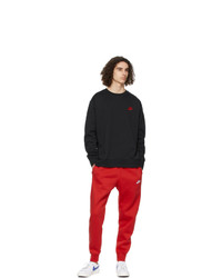 Nike Black And Red Sportswear Club Sweatshirt