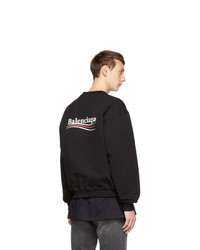 Balenciaga Black Campaign Logo Sweatshirt