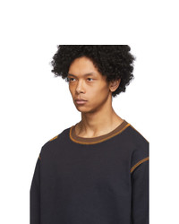 Phlemuns Black Contrast Stitch Sweatshirt