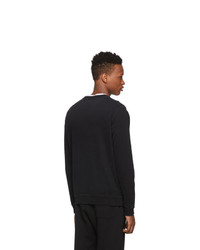 Sunspel Black Cotton Loopback Sweatshirt