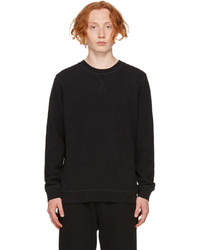 Sunspel Black Cotton Loopback Sweatshirt