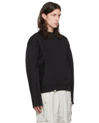 C2h4 Black Cotton Sweatshirt