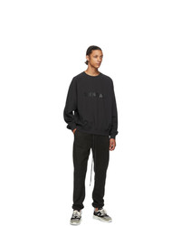 Essentials Black Crewneck Pullover Sweatshirt