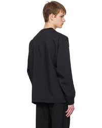 Solid Homme Black Flap Pocket Sweatshirt