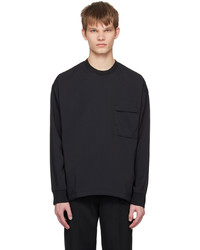 Solid Homme Black Flap Pocket Sweatshirt
