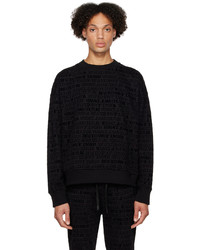 VERSACE JEANS COUTURE Black Flocked Sweatshirt