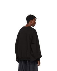 Fumito Ganryu Black Kimono Pullover Sweatshirt