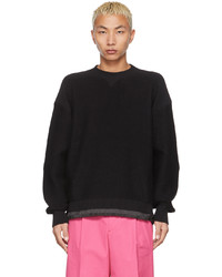 Sacai Black Knit Pullover Sweatshirt