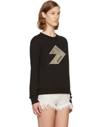 Versus Black Lightning Bolt Logo Sweatshirt