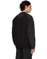 Juun.J Black Paneled Round Sweatshirt