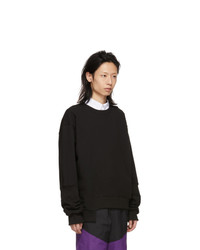 D.gnak By Kang.d Black Ribbed Asymmetry Sweatshirt