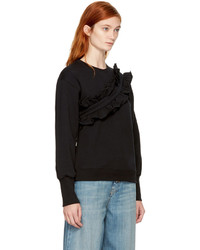 MSGM Black Ruffle Sweatshirt