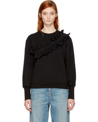 MSGM Black Ruffle Sweatshirt