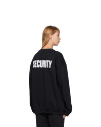 Vetements Black Security Sweatshirt