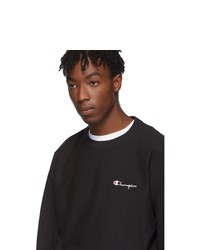 Champion Reverse Weave Black Small Script Sweatshirt