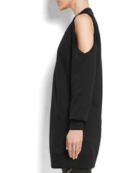 Givenchy Cold Shoulder Embroidered Cotton Jersey Sweatshirt Black