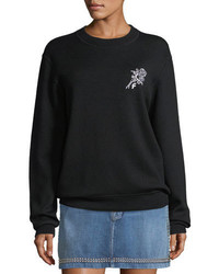 Frame Crewneck Wool Blend Sweatshirt W Embroidery