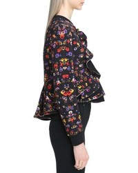 Givenchy Floral Print Ruffle Bonded Sweatshirt