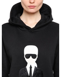 Karl Lagerfeld Hooded Karl In Paris Cotton Sweatshirt
