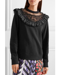 Marc Jacobs Lace And Med Cotton Jersey Sweatshirt