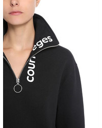 Courreges Logo Printed Cotton Sweatshirt