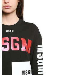 MSGM Oversized Logos Print Cotton Sweatshirt