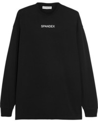 Balenciaga Oversized Printed Stretch Cotton Jersey Sweatshirt Black