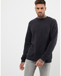ASOS DESIGN Oversized Sweatshirt In Black With Neon Nep Multi