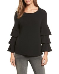 Pleione Petite Tiered Bell Sleeve Knit Top