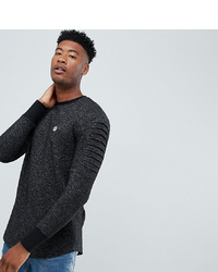 Le Breve Tall Crew Neck Sweater With Arm Ribbed