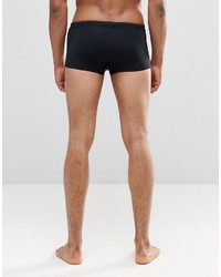 Asos Brand Swim Hipster Trunks In Black With Triangle Logo