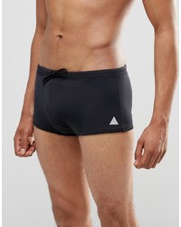 Asos Brand Swim Hipster Trunks In Black With Triangle Logo