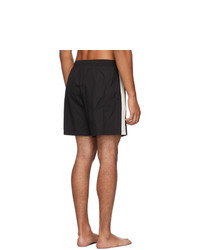 Alexander McQueen Black And Off White Contrast Swim Shorts