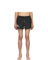 Dolce and Gabbana Black Crown Logo Swim Shorts