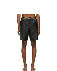 Versace Underwear Black Greek Key Swim Shorts